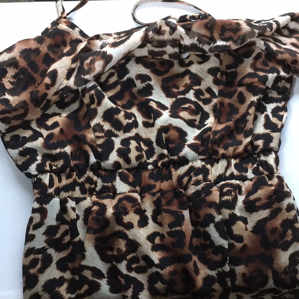 Streetwear Society Maxi Dress Size Small Leopard Print Mini Lined Sheer Fabric - Picture 3 of 12